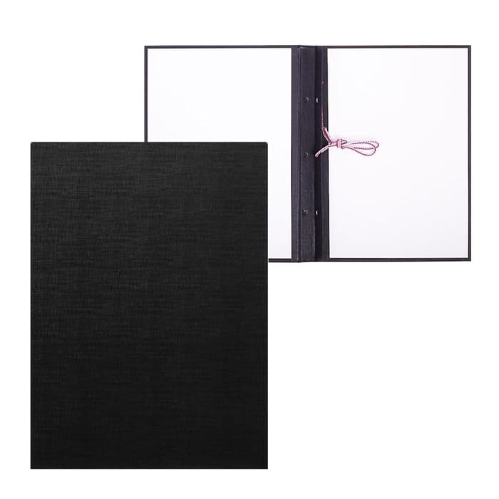 Папка для дипломных работ (Без надписи), бумвинил, гребешки/сутаж, без бумаги, чёрная, (вместимость до 150 листов)