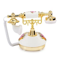 Ретро-телефон «Роза», 21×25 см, громкая связь, белый