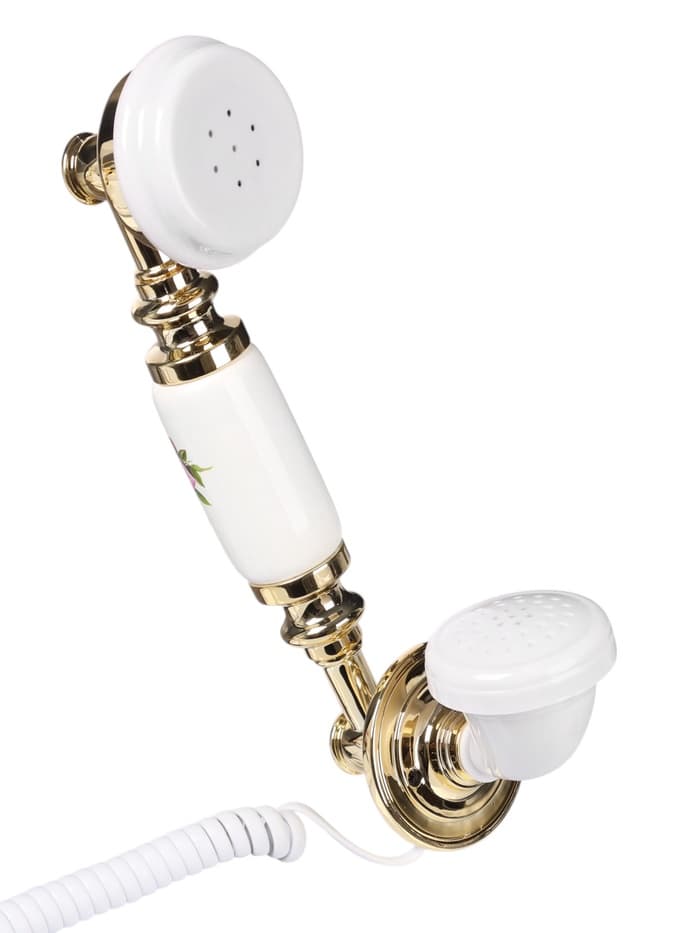 Ретро-телефон «Роза», 21×25 см, громкая связь, белый