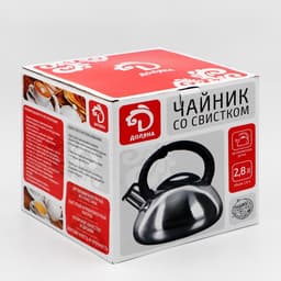 Чайник со свистком Доляна «Блеск», 2.8 л, нержавеющая сталь, хромированный