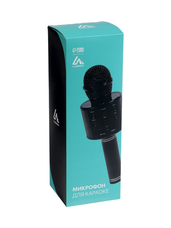 Микрофон для караоке Luazon LZZ-56, WS-858, 1800 мАч, чёрный