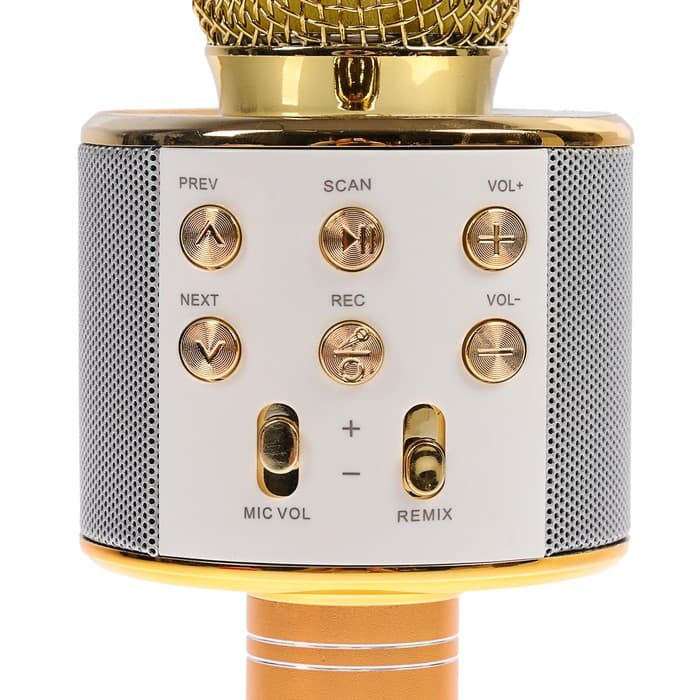 Микрофон для караоке Luazon LZZ-56, WS-858, 1800 мАч, жёлтый