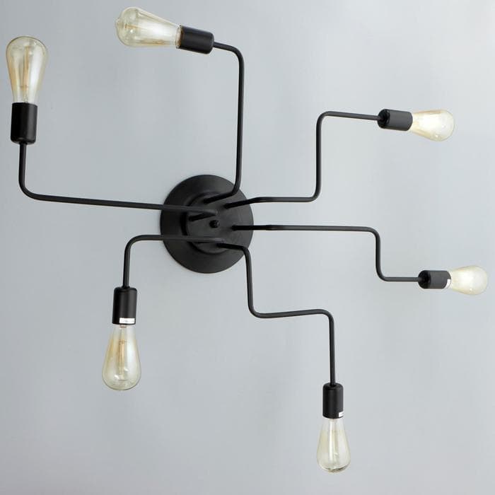 Люстра «Линии» 6×40 Вт Е27 черный 80×65×18 см BayerLux