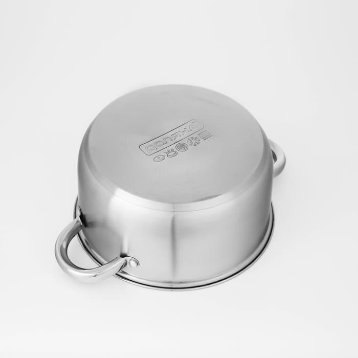 Набор кастрюль из нержавеющей стали Доляна «Сильве», 3 предмета: 2.3 л, 3.2 л, 4.2 л, крышки