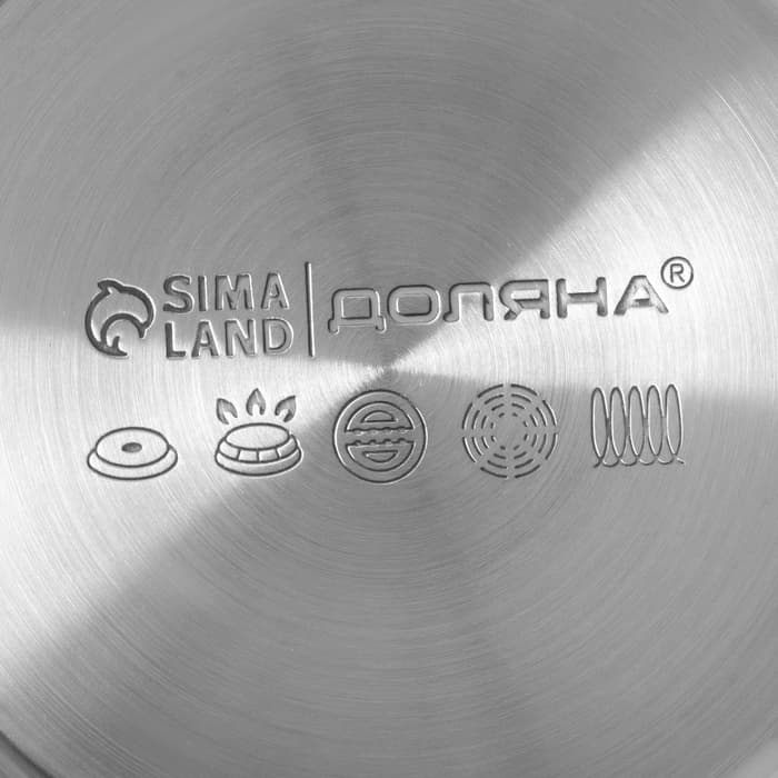 Набор кастрюль Доляна «Сильве», 4 предмета: 1.5 л, 2 л, 3 л, 4 л, d=16/18/20/22 см, крышки, индукция, нержавеющая сталь