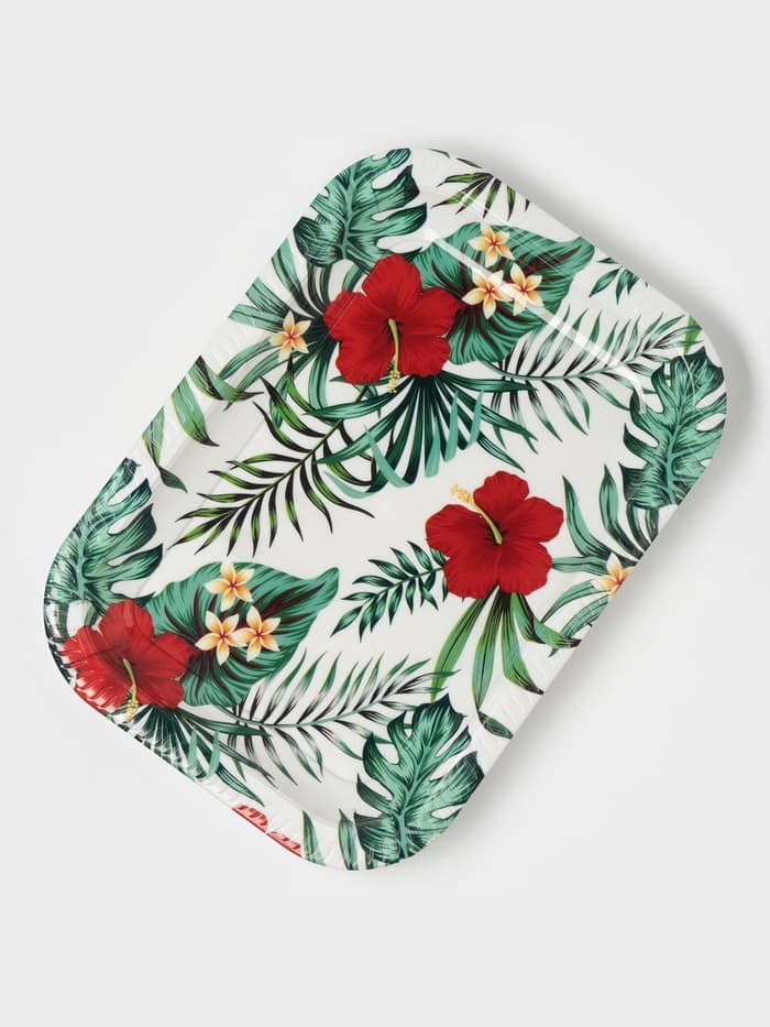 Поднос прямоугольный Доляна «Самобранка», 30×21×1.8 см, пластик, рисунок МИКС