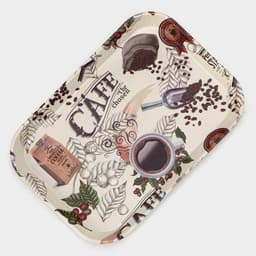 Поднос прямоугольный Доляна «Самобранка», 30×21×1.8 см, пластик, рисунок МИКС