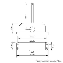 Доводчик дверной ТУНДРА d=60BR, до 60 кг, коричневый