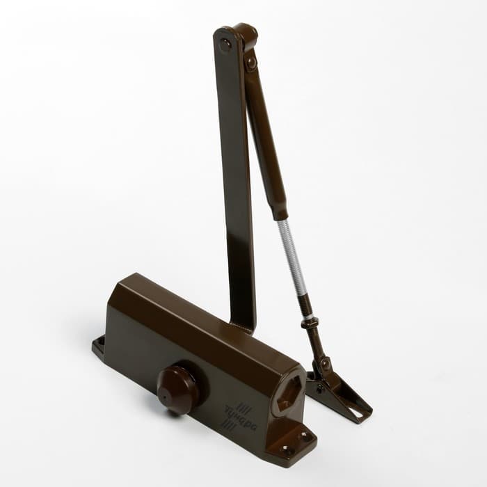 Доводчик дверной ТУНДРА d=60BR, до 60 кг, коричневый