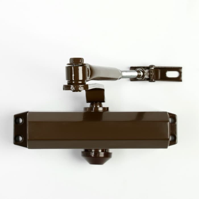 Доводчик дверной ТУНДРА d=60BR, до 60 кг, коричневый