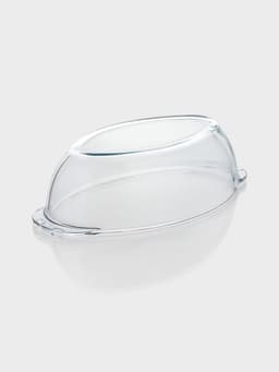 Утятница овальная Paşabahçe, 2,6/1.3 л, с крышкой-формой для запекания, жаропрочное стекло, прозрачная