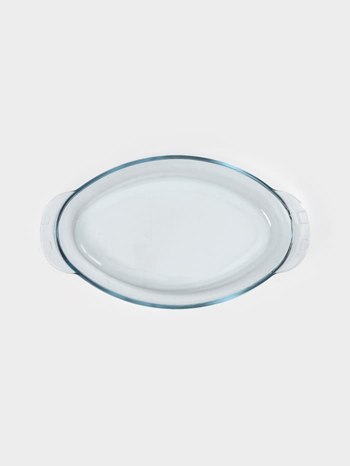 Утятница овальная Paşabahçe, 2,6/1.3 л, с крышкой-формой для запекания, жаропрочное стекло, прозрачная