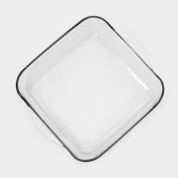 Форма для запекания Paşabahçe Borcam, 3 л, 28.2×31.7 см, с красной крышкой, стекло, прозрачная