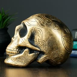 Копилка для денег «Череп», гипс, золото 17×13 см