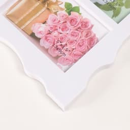 Фоторамка - коллаж на 6 фото 4×5 см, 9×13 см, 10×15 см, 13×18 см «Узорная», белая, 23×40.5×2 см