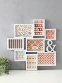 Фоторамка - коллаж на 8 фото 10×10 см, 10×15 см, 13×18 см «Значок», белая, 50.5×51.5×2 см