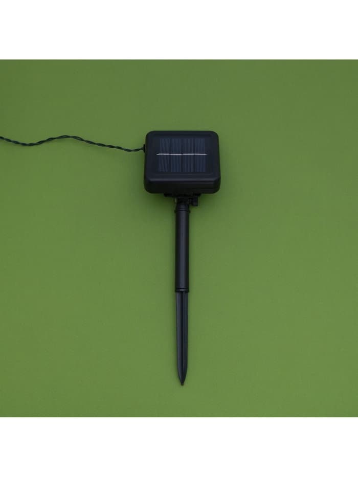 Гирлянда «Нить», 10 м, уличная, IP44, 100 LED, 2 режима, солнечная батарея, тёмная нить, свечение мульти