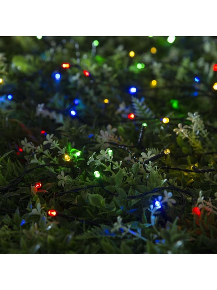 Гирлянда «Нить», 10 м, уличная, IP44, 100 LED, 2 режима, солнечная батарея, тёмная нить, свечение мульти