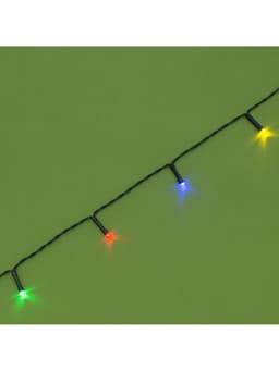 Гирлянда «Нить», 10 м, уличная, IP44, 100 LED, 2 режима, солнечная батарея, тёмная нить, свечение мульти