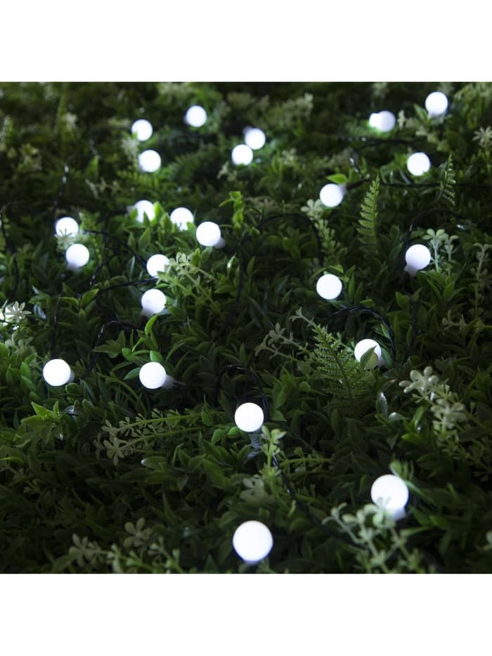 Гирлянда «Нить», 4.5 м, уличная, с насадками «Шарик», IP44, 30 LED, 2 режима, солнечная батарея, тёмная нить, свечение белое