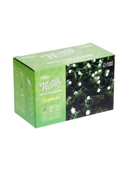 Гирлянда «Нить», 4.5 м, уличная, с насадками «Шарик», IP44, 30 LED, 2 режима, солнечная батарея, тёмная нить, свечение белое