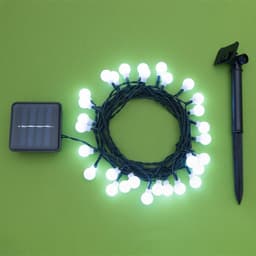Гирлянда «Нить», 4.5 м, уличная, с насадками «Шарик», IP44, 30 LED, 2 режима, солнечная батарея, тёмная нить, свечение белое