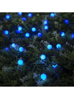 Гирлянда «Нить», 4.5 м, уличная, с насадками «Шарик», IP44, 30 LED, 2 режима, солнечная батарея, тёмная нить, свечение синие