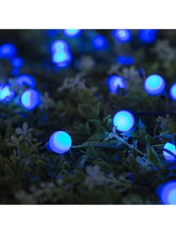Гирлянда «Нить», 4.5 м, уличная, с насадками «Шарик», IP44, 30 LED, 2 режима, солнечная батарея, тёмная нить, свечение синие