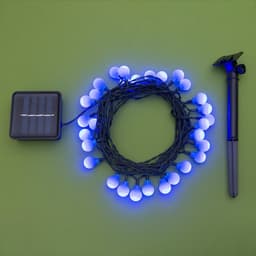 Гирлянда «Нить», 4.5 м, уличная, с насадками «Шарик», IP44, 30 LED, 2 режима, солнечная батарея, тёмная нить, свечение синие