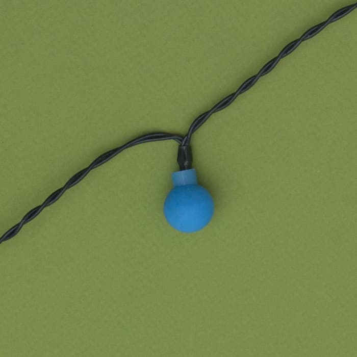 Гирлянда «Нить», 4.5 м, уличная, с насадками «Шарик», IP44, 30 LED, 2 режима, солнечная батарея, тёмная нить, свечение синие