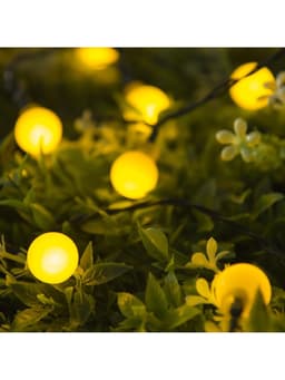 Гирлянда «Нить», 4.5 м, уличная, с насадками «Шарик», IP44, 30 LED, 2 режима, солнечная батарея, тёмная нить, свечение жёлтое