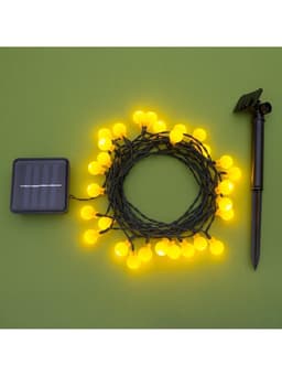 Гирлянда «Нить», 4.5 м, уличная, с насадками «Шарик», IP44, 30 LED, 2 режима, солнечная батарея, тёмная нить, свечение жёлтое