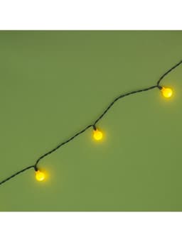 Гирлянда «Нить», 4.5 м, уличная, с насадками «Шарик», IP44, 30 LED, 2 режима, солнечная батарея, тёмная нить, свечение жёлтое