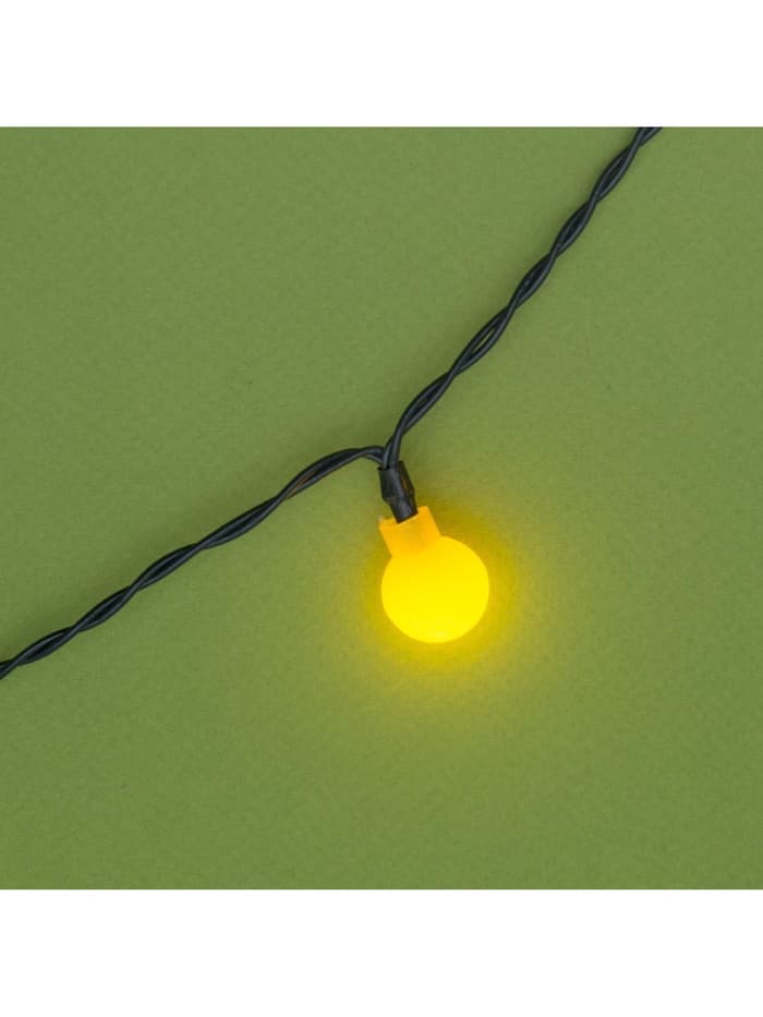 Гирлянда «Нить», 4.5 м, уличная, с насадками «Шарик», IP44, 30 LED, 2 режима, солнечная батарея, тёмная нить, свечение жёлтое