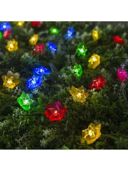 Гирлянда «Нить», 4.5 м, уличная, с насадками «Лилия», IP44, 30 LED, 2 режима, солнечная батарея, тёмная нить, свечение белое