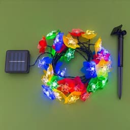 Гирлянда «Нить», 4.5 м, уличная, с насадками «Лилия», IP44, 30 LED, 2 режима, солнечная батарея, тёмная нить, свечение белое