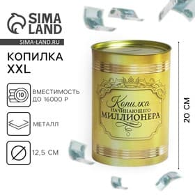 Копилка XXL «Начинающего миллионера», 20×12.5 см