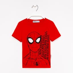 Футболка детская MARVEL «Человек паук», рост 122-128 (34), красная