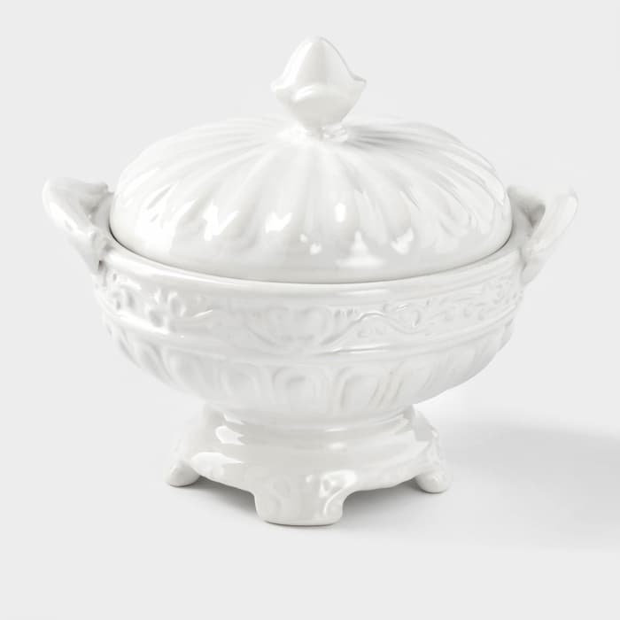 Конфетница «Винтаж», 300 мл, керамика, белая