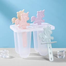 Форма для мороженого «Единороги», 12.5×7.5×14 см, 4 ячейки, пластик, прозрачная