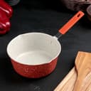 Ковш «Мрамор светлый», 1 л, силиконовая ручка, антипригарное покрытие, углеродистая сталь, МИКС