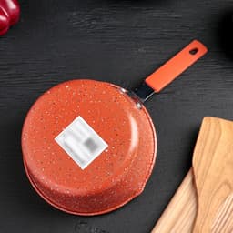 Ковш «Мрамор светлый», 1 л, силиконовая ручка, антипригарное покрытие, углеродистая сталь, МИКС