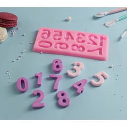 Молд для заливки «Числа», силикон, 10 ячеек, 17.5×7.6 см, розовый