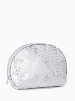 Набор женских косметичек 5 в 1 на молниях, с принтом, серебристый