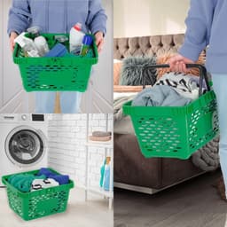 Корзина покупательская пластиковая 28 л, 51.5×34×26 см, зелёная