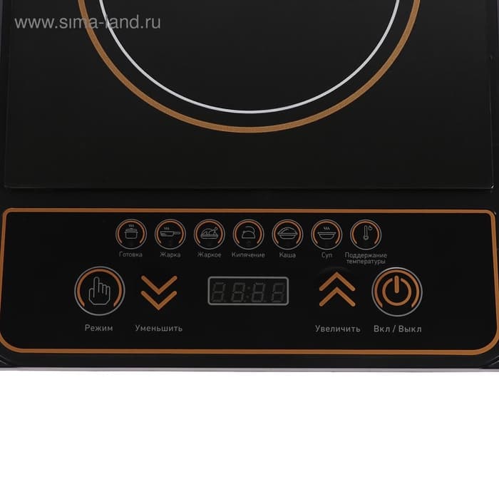 Плитка электрическая Luazon LIP-001, индукционная, 1 конфорка, 2100 Вт, чёрная