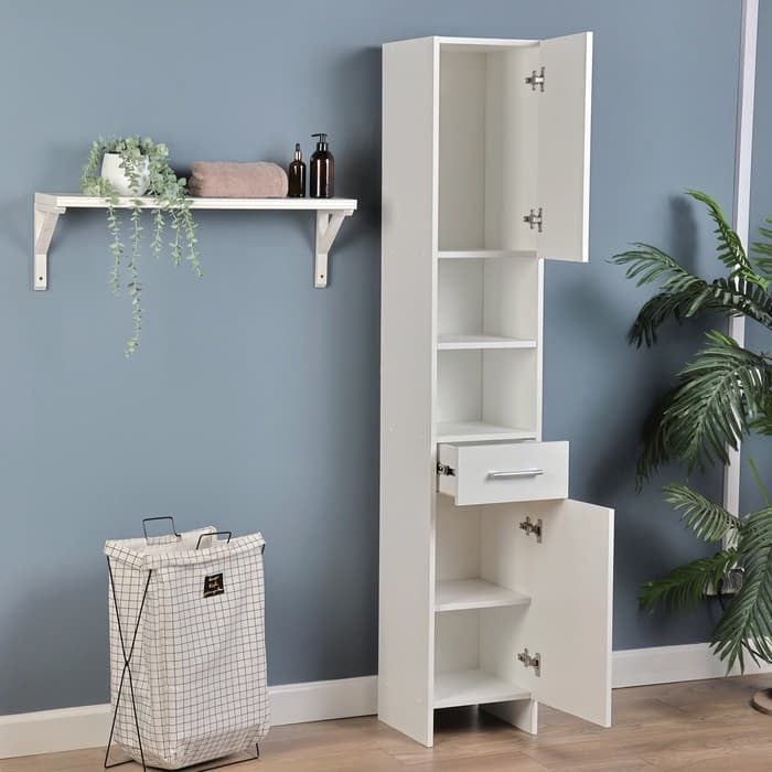 Шкаф – пенал для ванной комнаты «Клик Мебель. Пронто», 330×330×1850 мм, цвет белый