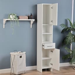 Шкаф – пенал для ванной комнаты «Клик Мебель. Пронто», 330×330×1850 мм, цвет белый