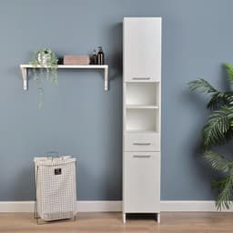 Шкаф – пенал для ванной комнаты «Клик Мебель. Пронто», 330×330×1850 мм, цвет белый