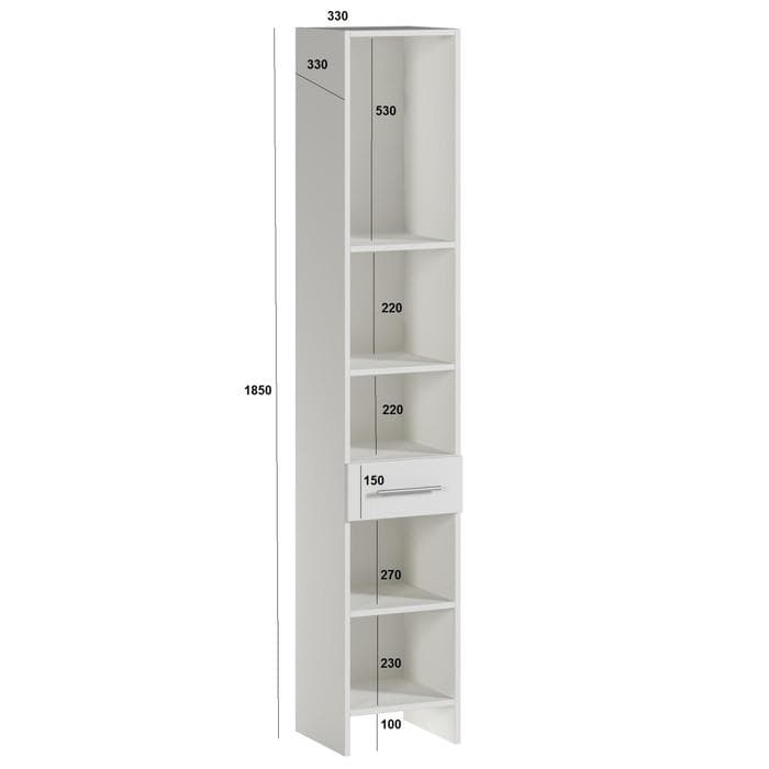 Шкаф – пенал для ванной комнаты «Клик Мебель. Пронто», 330×330×1850 мм, цвет белый